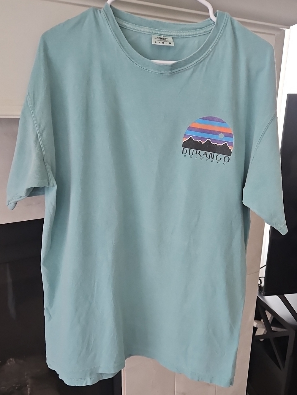 Comfort Colors Durango Graphic Short Sleeve Tee in Light Aqua